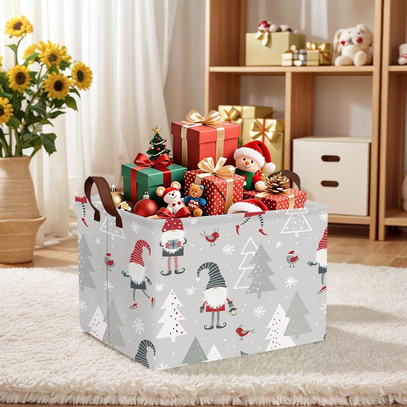 SETAMA Empty Large Christmas Basket for Gifts Women Collapsible Storage Bin Kids Toy Box Holiday Décor (Dwarf Grey) - Image 5